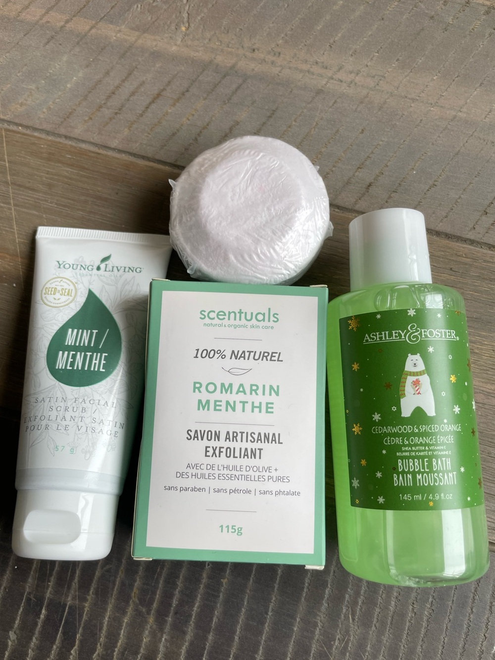 Mint Facial Scrub, Rosemary Mint Soap & Green Bubble Bath NEW Set - Organic 🌱